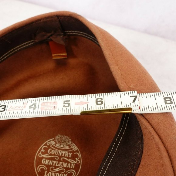 COUNTRY GENTLEMAN LONDON Men's Brown Orange 100% Wool Cuffley Beret XL Flat Cap‎ - Picture 5 of 8